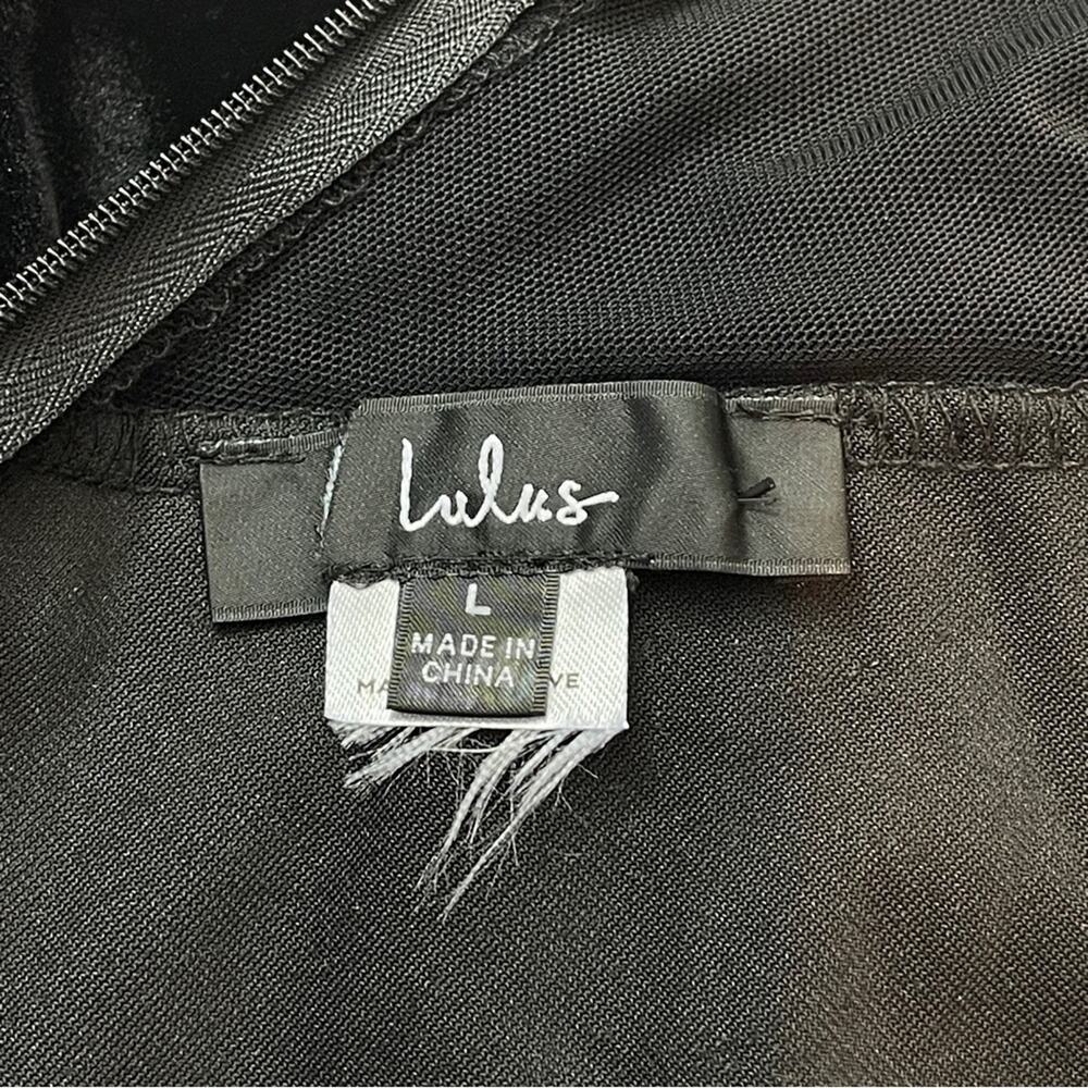 Lulus Alluring Fixation Black Velvet Mesh Long Sl… - image 5